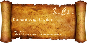 Koronczay Csaba névjegykártya